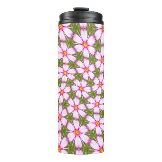 Cosmos Flowers Pattern Thermosbeker (Voorkant)