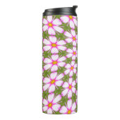 Cosmos Flowers Pattern Thermosbeker (Gedraaid links)