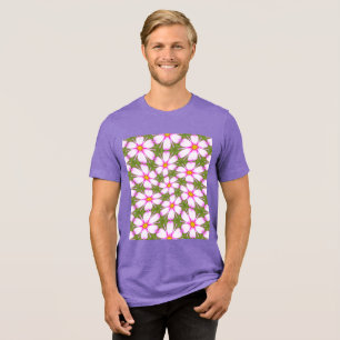 Cosmos Flowers Pattern Tri-Blend Shirt