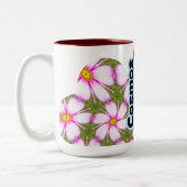 Cosmos Flowers Pattern Tweekleurige Koffiemok (Links)