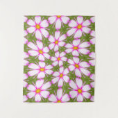 Cosmos Flowers Pattern Wandkleed (Voorkant)
