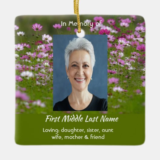 Cosmos Garden Flowers Memorial Keepsake  Keramisch Ornament (Voorkant)