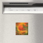 "Cosmos Jaune" Magnet d'art Abstrait (In Situ (Lave-vaisselle))