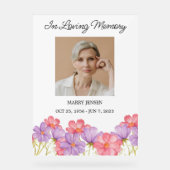 Cosmos Memorial Photo Funeral Acrylic Sign (Recto)