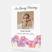 Cosmos Memorial Photo Funeral Acrylic Sign (Angle)