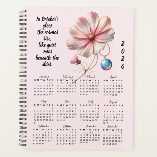 Cosmos & Opal October Verse – 2026 Full-Year  Planner (Voorkant)