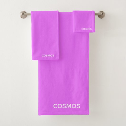 Cosmos paarse kleurnaam bad handdoek (Insitu)
