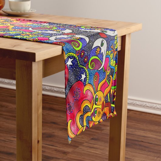 Cosmos Pattern Table Runner Korte Tafelloper (Voorbeeld)