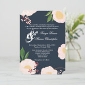 Cosmos rose bébé 5x7 Faire-part de mariage en blan (Debout devant)