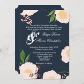 Cosmos rose bébé 5x7 Faire-part de mariage en blan (Devant / Derrière)