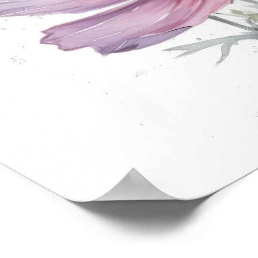 Cosmos rose Fleurs Art Imprimer Poster (Coin)