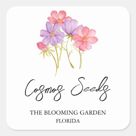 Cosmos Seeds label (Voorkant)