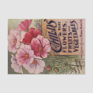 Cosmos vintage de papier de soie de soie de