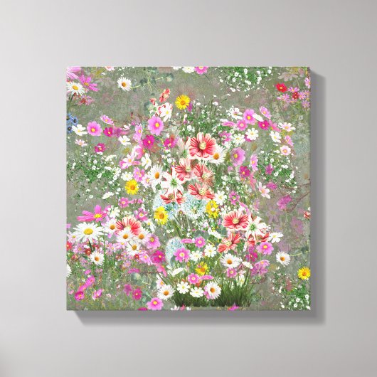 Cosmos Wilderness Wild-Flowers Canvas Afdruk (Voorkant)