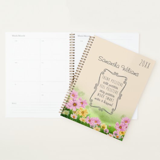 Cosmos Wildflower Positive Affirmation Custom Name (Devant avec enveloppe)