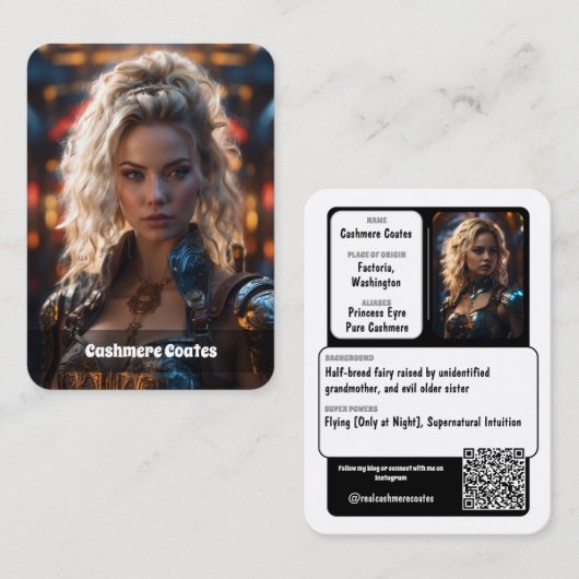Cosplay Minimaliste Cartes de Présentation | Code  (Devant / Derrière)