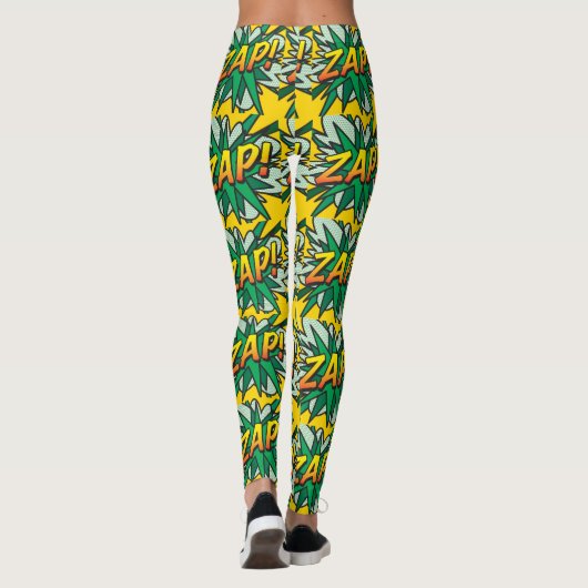 Cosplay stripboek popart ZAP Leggings (Achterkant)