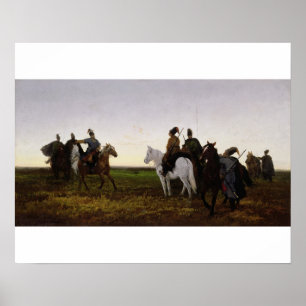 Cossacks op Horseback, 1874 (olie op doek) Poster