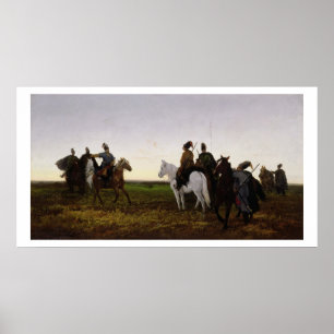 Cossacks op Horseback, 1874 (olie op doek) Poster