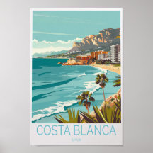 Costa Blanca Spanje Reisposter, Spanje Costa Blanc