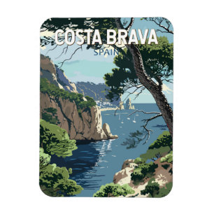 Costa Brava Spanje Reizen Kunst Vintage Magneet