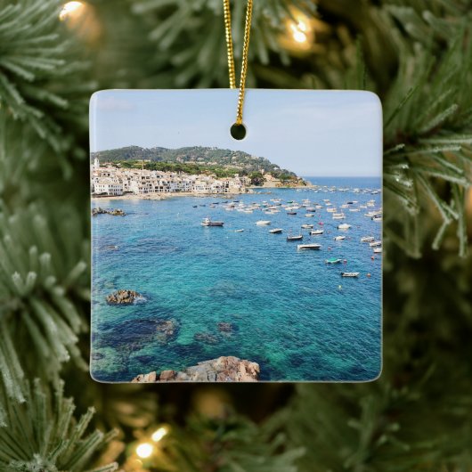Costa Brava Spanje Schilderachtig Blue Ocean Trave Keramisch Ornament (Boom)