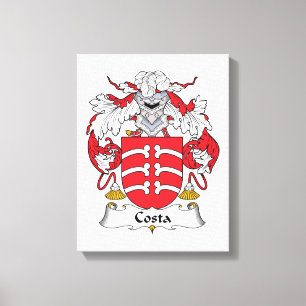 Costa Family Crest Canvas Afdruk