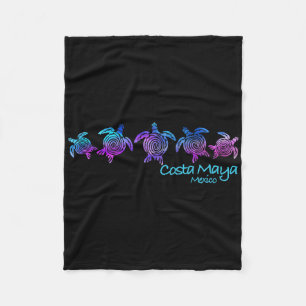 Costa Maya Beach Design _ Tribal Turtle Gift Fleece Deken