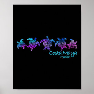 Costa Maya Beach Design _ Tribal Turtle Gift Poster