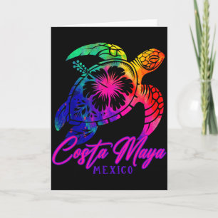 Costa Maya Mexico Tie Dye Zeeschildpad Hibiscus St Kaart