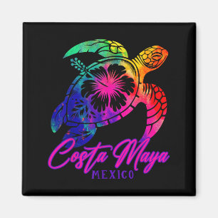 Costa Maya Mexico Tie Dye Zeeschildpad Hibiscus St Magneet