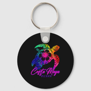 Costa Maya Mexico Tie Dye Zeeschildpad Hibiscus St Sleutelhanger