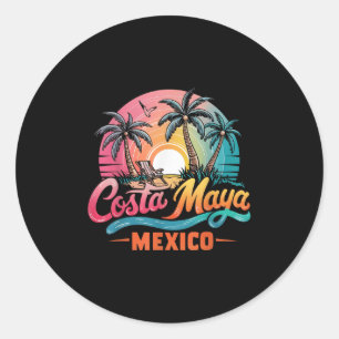 Costa Maya Mexico Tropical Sunset Beach Souvenir V Ronde Sticker