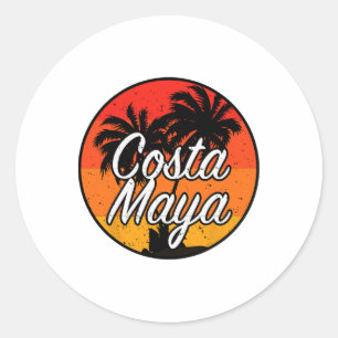 Costa Maya Mexico Vacation Cruise Sunset S Ronde Sticker