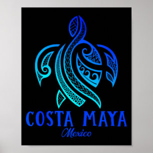 Costa Maya Mexico Zeeschildpad Tie Dye Hibiscus St Poster