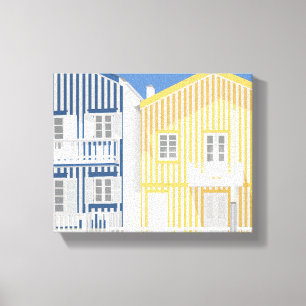 Costa Nova Beach Houses #2 Canvas Afdruk