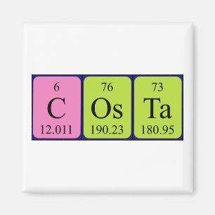 Costa periodiek table name magnet magneet