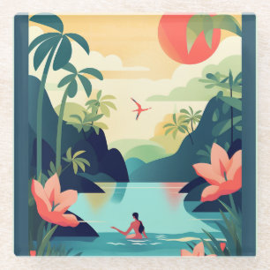 COSTA RICA #1 GLAZEN ONDERZETTER