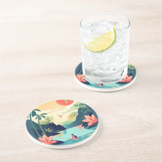 COSTA RICA #1 ZANDSTEEN ONDERZETTER (Zijkant)