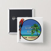 Costa Rica - 2 inch vierkante Button (Voorkant /achterkant)
