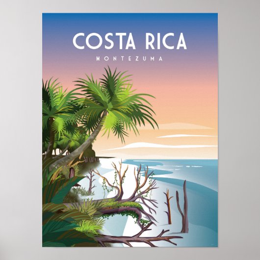 Costa Rica | Affiche de voyage | plage tropicale (Devant)