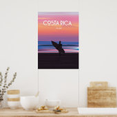 Costa Rica affiche de voyage surf de plage (Cuisine)