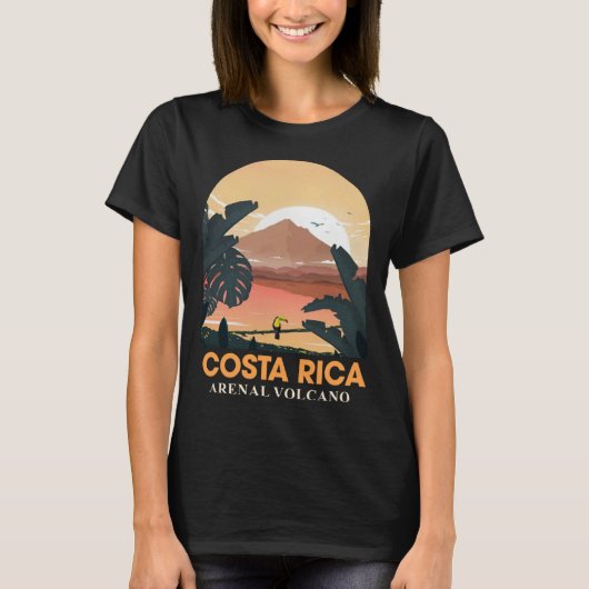 Costa Rica Arenal Volcano Travel Beach Summer Vaca T-shirt (Voorkant)