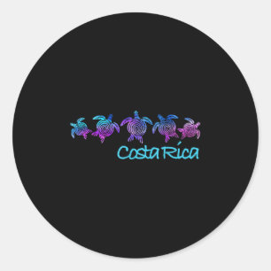 Costa Rica Beach Design _ Tribal Turtle Gift Ronde Sticker