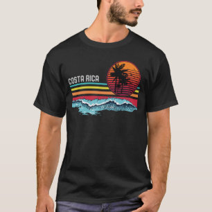  Costa Rica Beach Sunset Surfing Retro Surf T-shirt