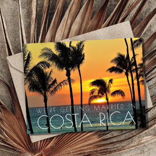 Costa Rica Beach Wedding Save the Date Aankondigingskaart