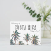 Costa Rica Bestemming Strand Bruiloft Save the Dat Briefkaart (Staand voorkant)