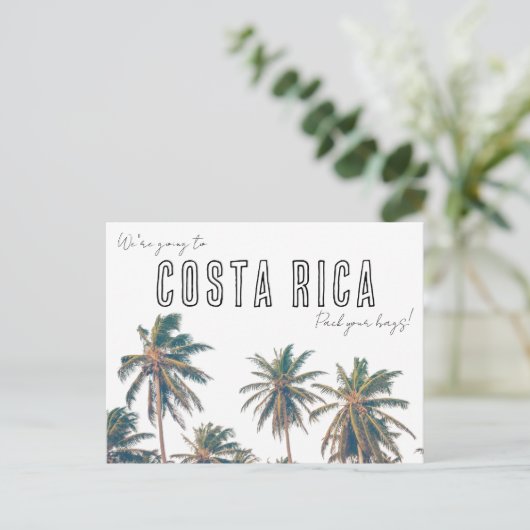 Costa Rica Bestemming Strand Bruiloft Save the Dat Briefkaart (Staand voorkant)
