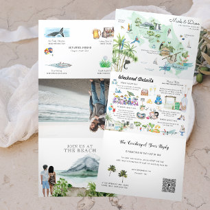 Costa Rica   Bestemming Trouwdag Itinerary  Drieluik Uitnodiging