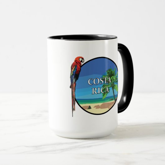 Costa Rica - Black 15 oz Ringer Mug (Devant droit)